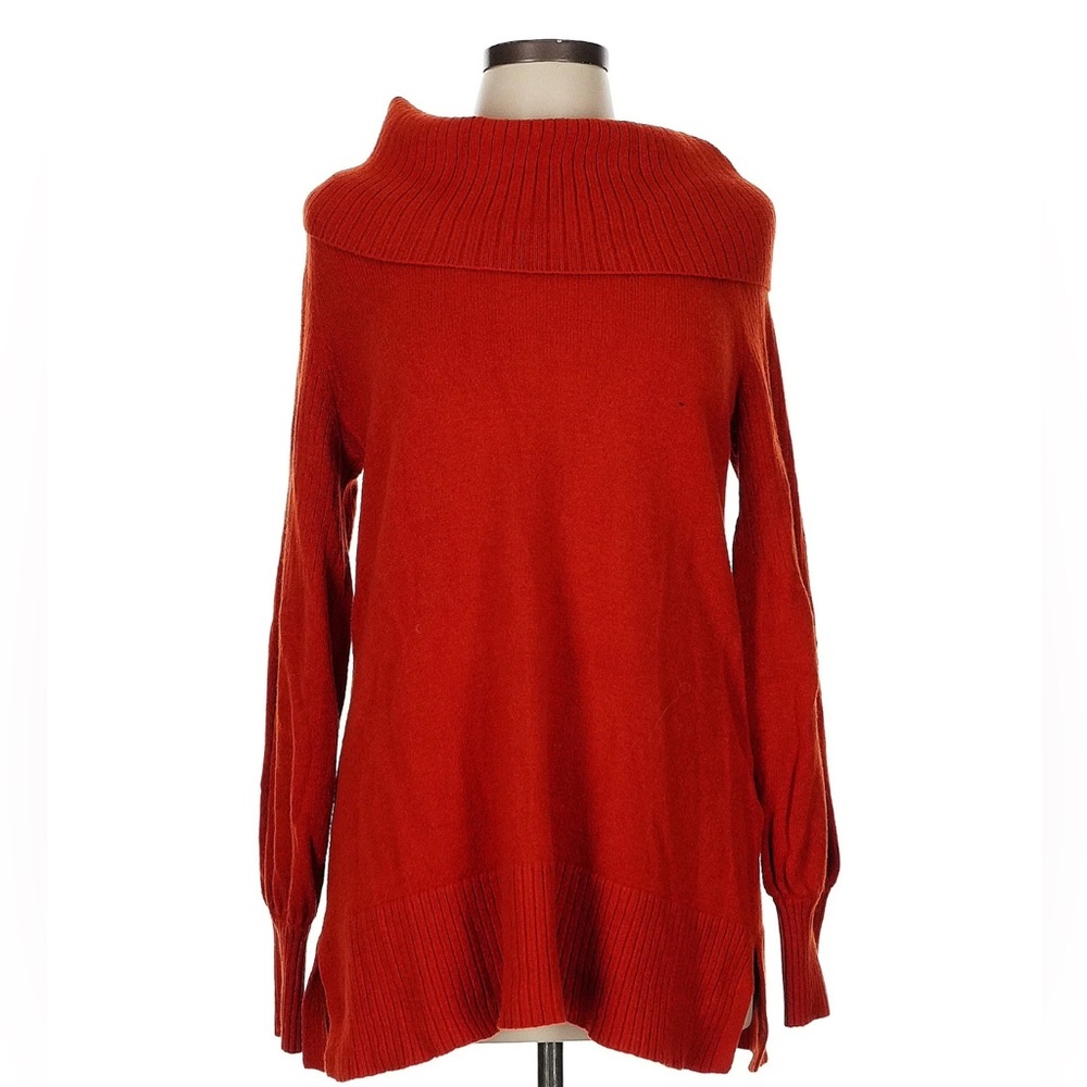 Anthropologie red cowl neck sweater